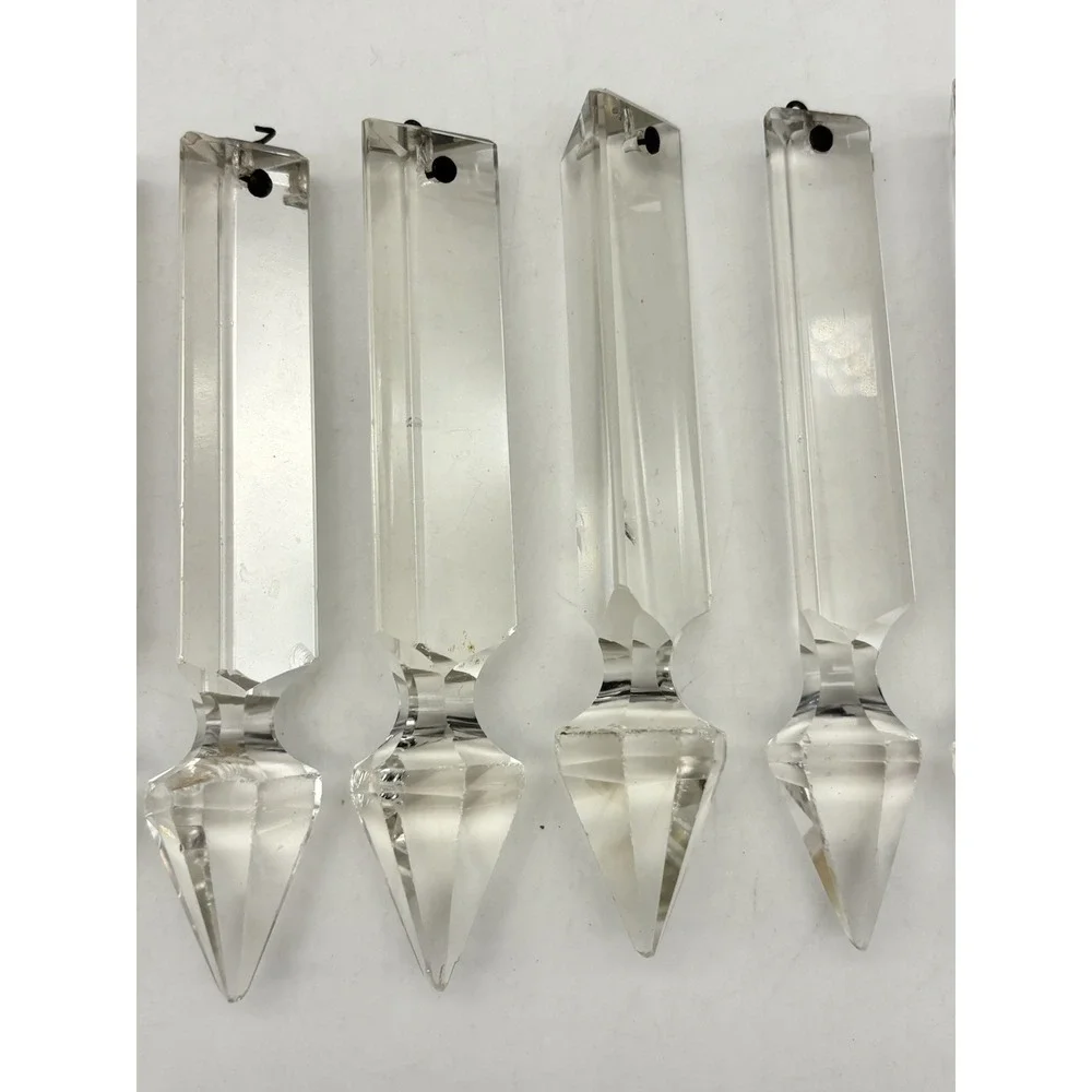 Chandelier Crystal Prism Spear Spike Lot of 8 Vintage *chips
